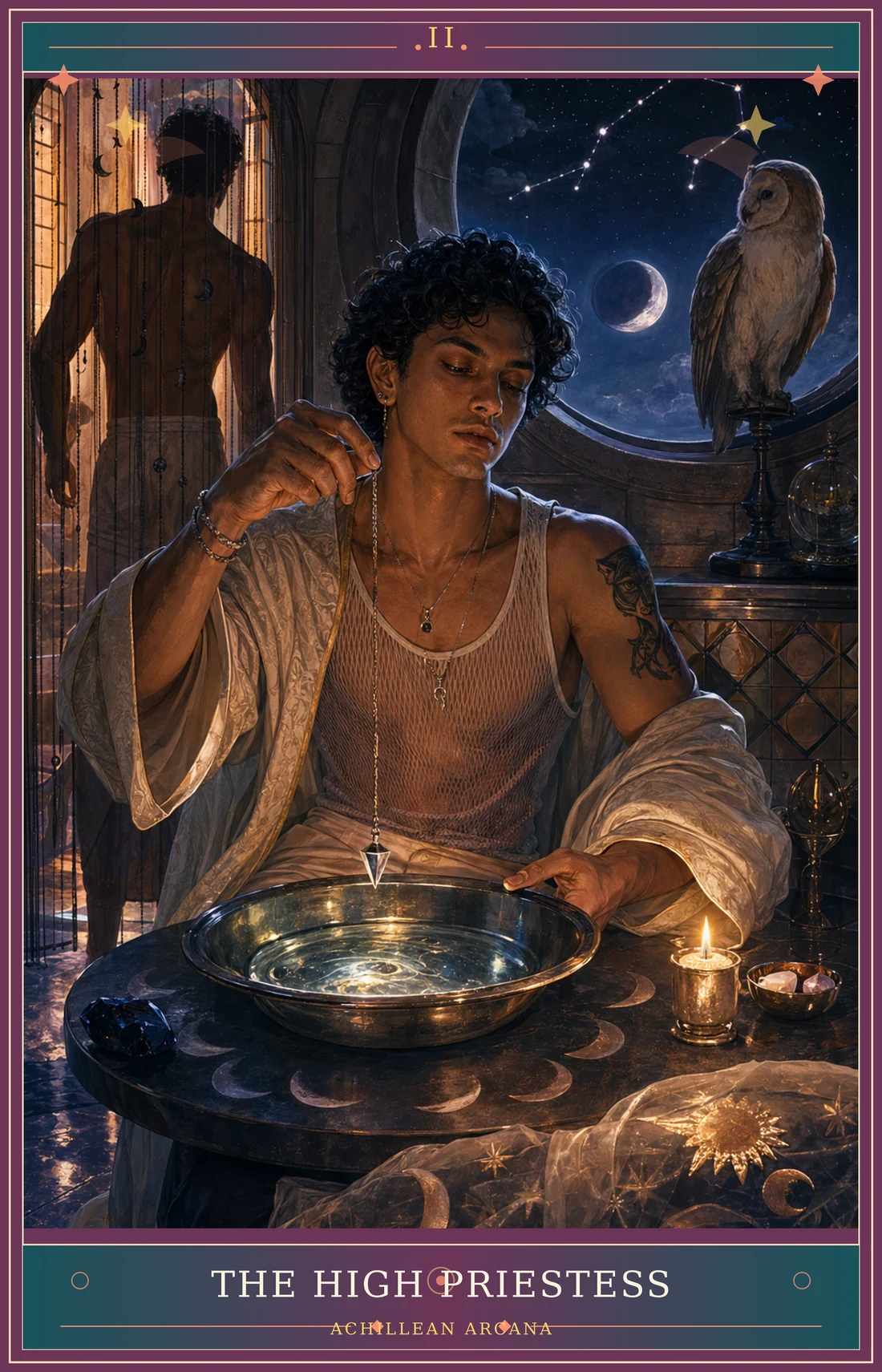 The High Priestess card for Achillean Arcana