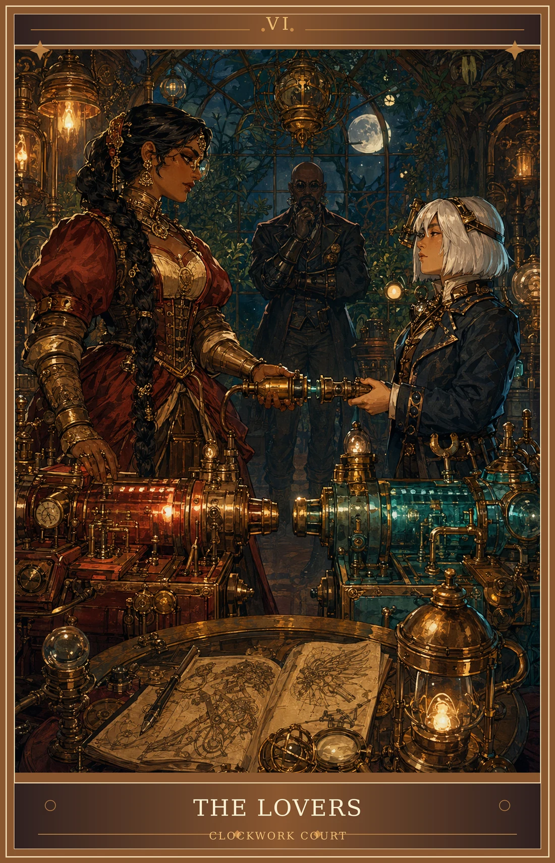 The Lovers card for Clockwork Court