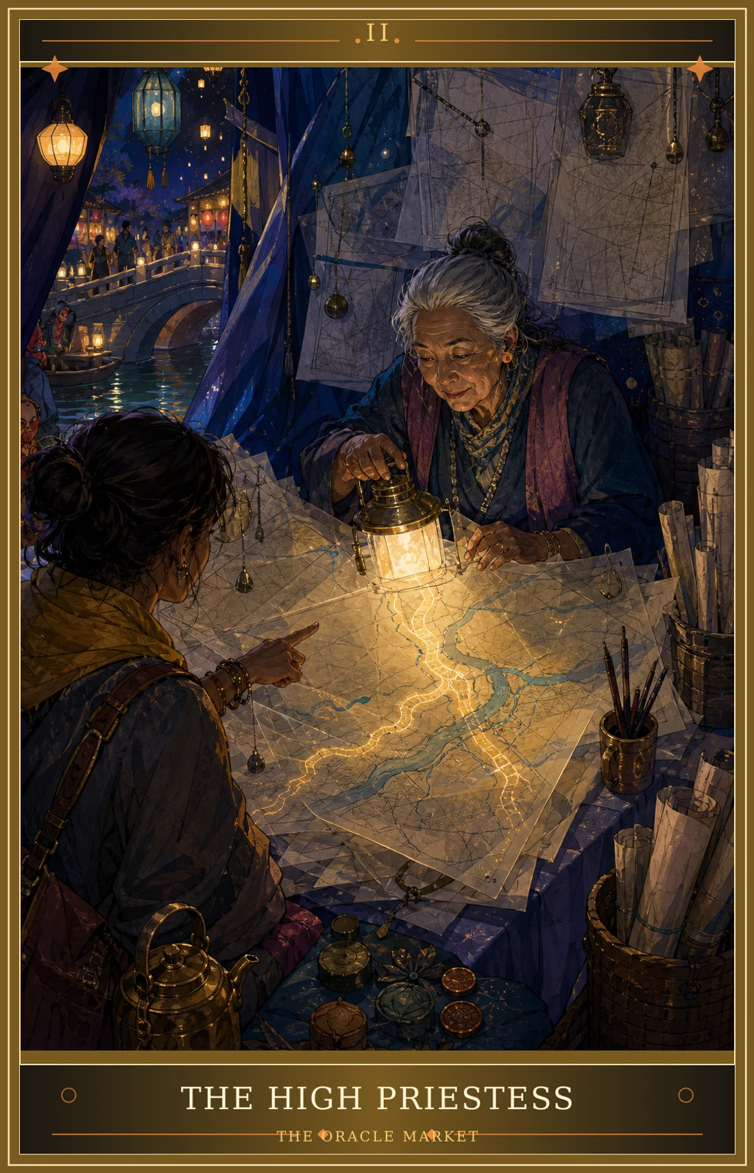The High Priestess card for The Oracle Market