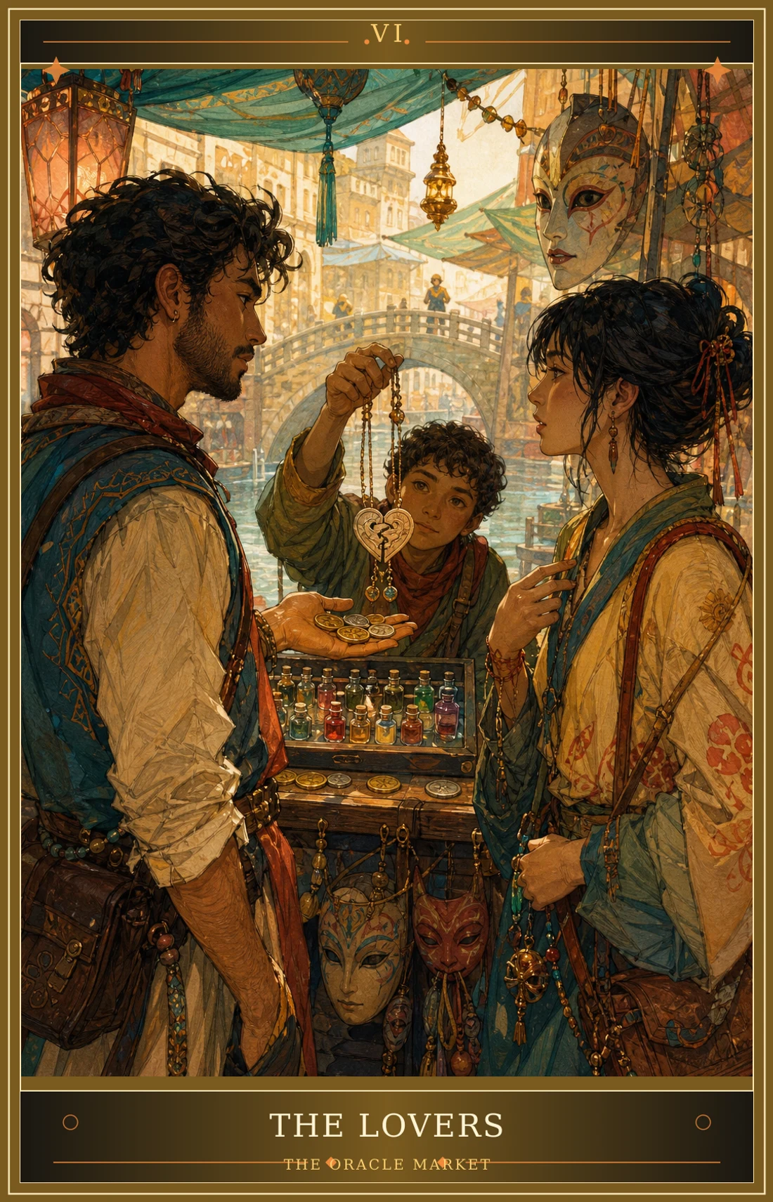 The Lovers card for The Oracle Market